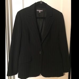 Like New Blazer, Black with Lilac Pinstripes.